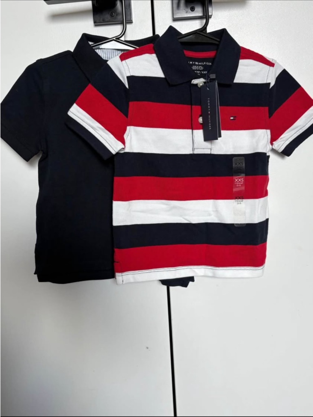Tommy Hilfiger Boys Red White Navy Striped & Solid Polo Set (2-3 years)
